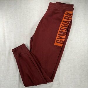 Gymshark Men’s Maroon & Orange Graphic Joggers Medium